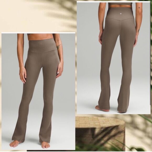 lululemon athletica Pants - Lululemon Align High-Rise Ribbed Mini-Flared Pant 28” Nomad size 2 NWT short